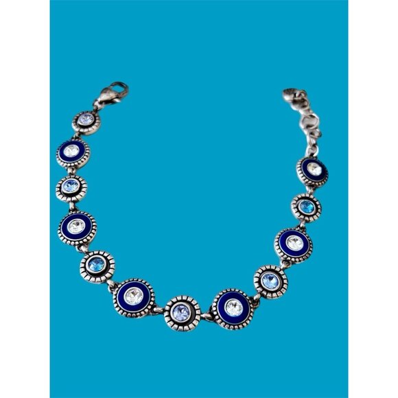 Brighton Halo Eclipse Bracelet Style JF4683 Silver & Blue without Tags Crystals - Picture 7 of 8